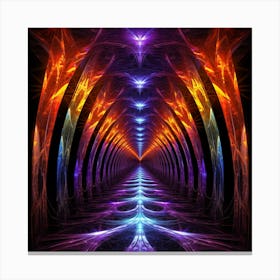 Highly Detailed Metallic Kaleidoscope Tunnel Pattern 2 Canvas Print