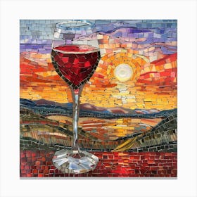 Mosaic Art Of A Glass Of Red Wine Canvas Print