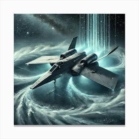 A High Tech, Sci Fi Scene Showing The Aqua Phantom Converted Canvas Print