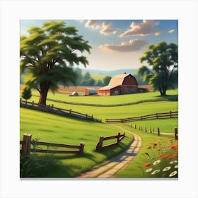 Farm In The Countryside 30 Canvas Print