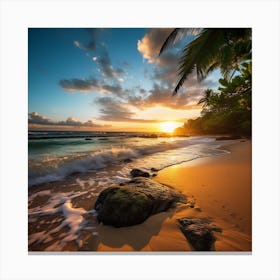 Sunset On The Beach 1 Canvas Print