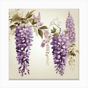 Flowers of Wisteria, Vector art Canvas Print