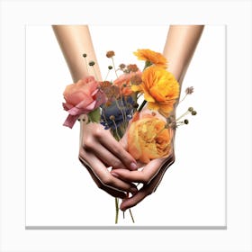 Flowers In The Hands Canvas Print