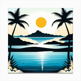 Sunset At The Beach 11 Canvas Print