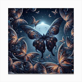 Dark Butterfly Art Canvas Print