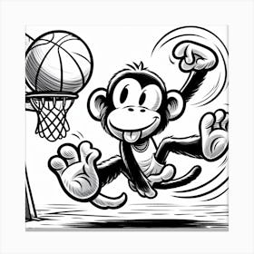 Monkey Basketball Canvas Print