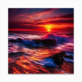 Sunset On The Beach 497 Canvas Print