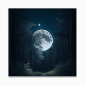 The Moon Above The Forest Canvas Print