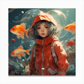 Girl In Red Jacket Canvas Print