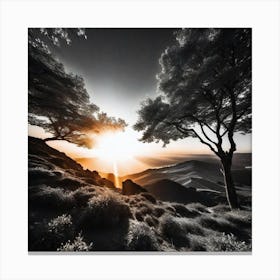 Sunset In Infrared Canvas Print