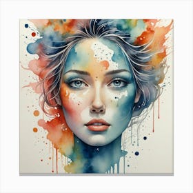 Watercolor Of A Woman 47 Canvas Print