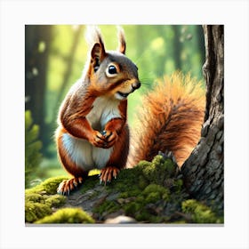 Squirrel In The Forest 351 Canvas Print