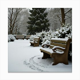 Winter Park Bench Canvas Print