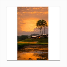 Sunset At The Golf Club Canvas Print
