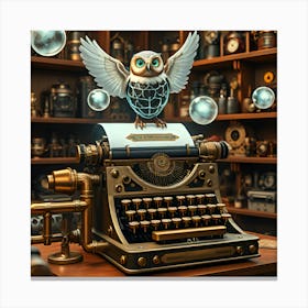 Steampunk Owl Canvas Print