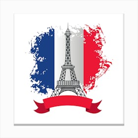 France Eiffel Tower Vector Canvas Print