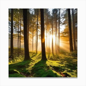 Sunrise In The Forest 24 Canvas Print