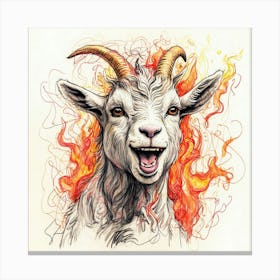 Goat In Flames 30 Canvas Print