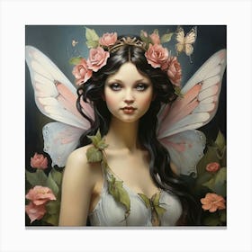 Fairy With Butterfly Wings Art Print 0 Canvas Print