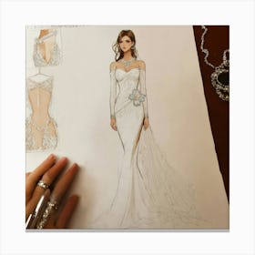 Wedding Dress Sketch Canvas Print