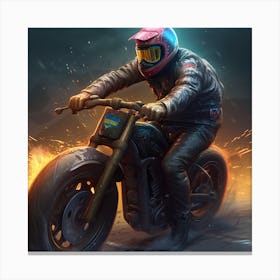 Motorcycle Rider Canvas Print