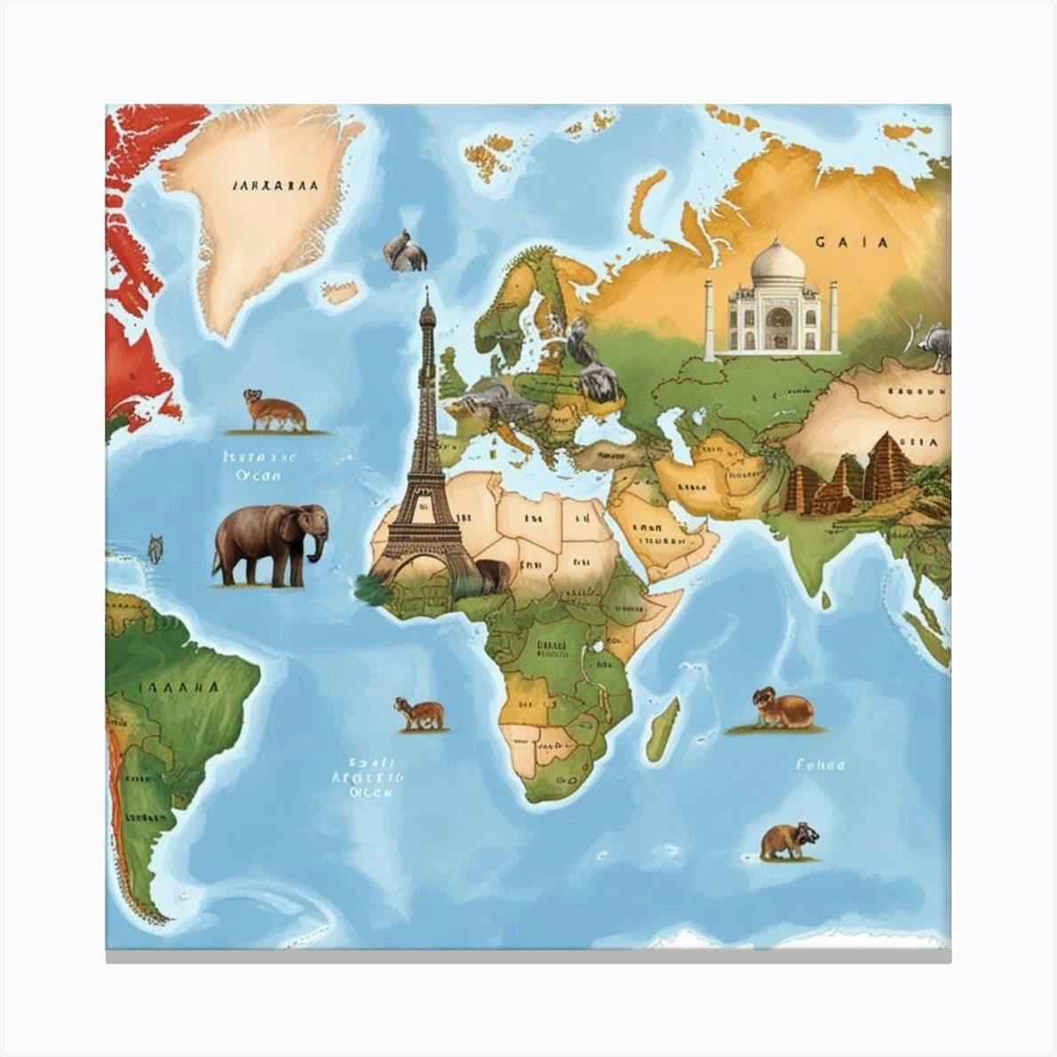 World Map Canvas Print by Trudy Paula's Art
