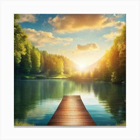 Pier In The Woods Canvas Print