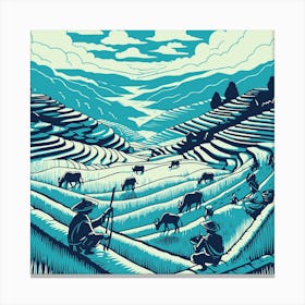 Rice Fields Terraced Agriculture Canvas Print