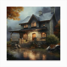 House In The Woods Canvas Print