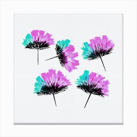 Feathery Flower Mint Lavender Canvas Print