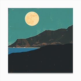 Full Moon Over The Ocean Canvas Print