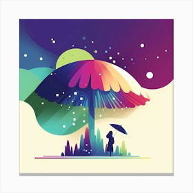 Woman Under An Umbrella Canvas Print