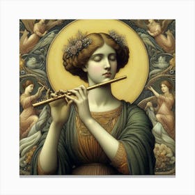 Angel Playing The Flute Canvas Print