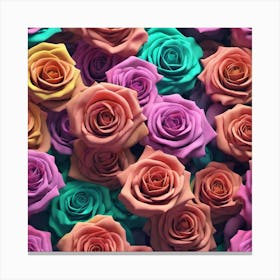 Colorful Roses Background 55 Canvas Print