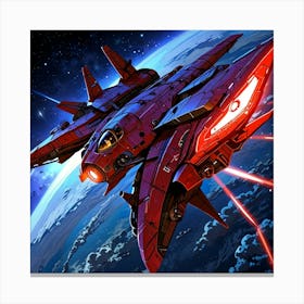 Spaceship In Space 1 Canvas Print