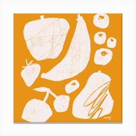 Abstract Fruit Yellow Square Canvas Print