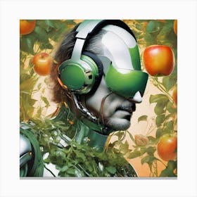 Robot In The Orchard Canvas Print