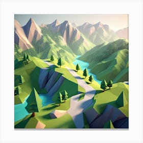 Low Poly Landscape 5 Canvas Print