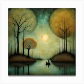 Moonlight In The Woods Canvas Print