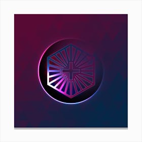 Geometric Neon Glyph on Jewel Tone Triangle Pattern 459 Canvas Print
