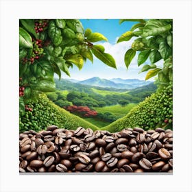 Coffee Beans In The Forest 24 Canvas Print
