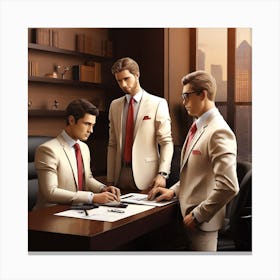 Three Men In Suits Canvas Print