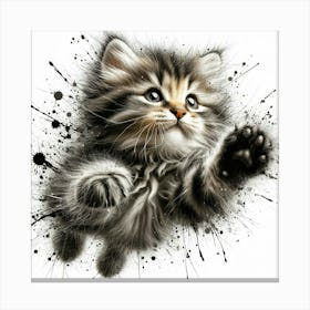 Kitten Flying Canvas Print