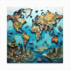 World Map 3 Canvas Print