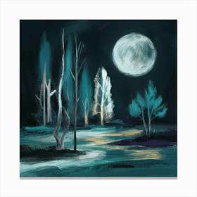 Moonlight In The Forest 5 Canvas Print