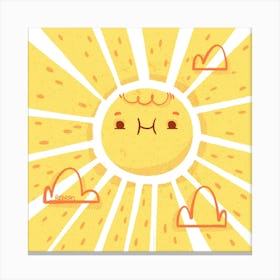 Happy face sun Canvas Print