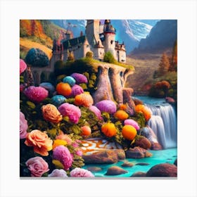 A beautiful and wonderful castle in the middle of stunning nature 3 Canvas Print