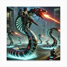 A Futuristic Sci Fi Scene Featuring Serpent Riders Canvas Print