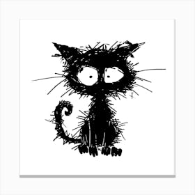 Whimsical Black Cat  Canvas Print