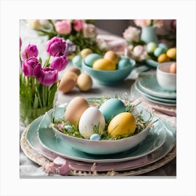 Easter Table Setting 4 Canvas Print